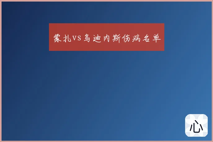 蒙扎vs乌迪内斯伤病名单